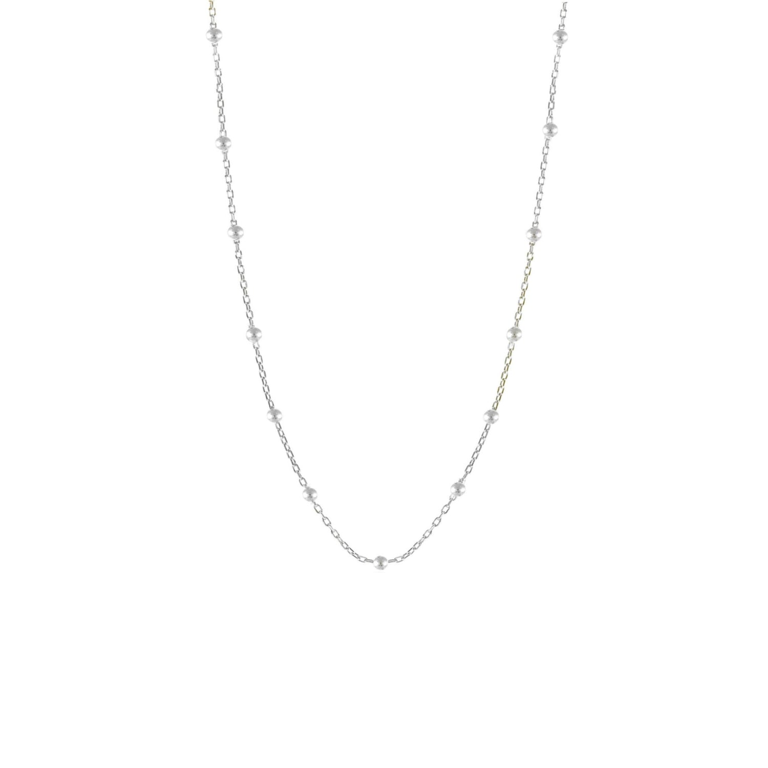 Bead Chain Sterling Silver Satellite Necklace