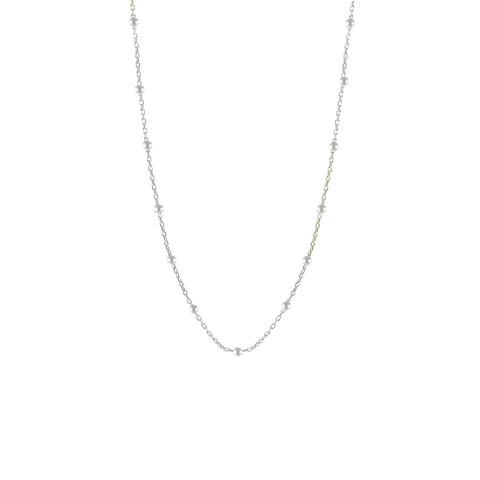 Bead Chain Sterling Silver Satellite Necklace