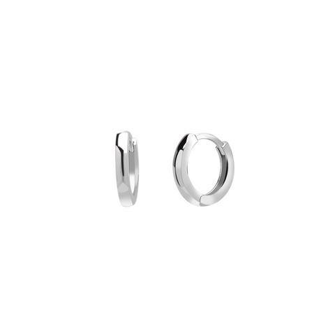 Edgy Geometric Sterling Silver Hoop Earrings