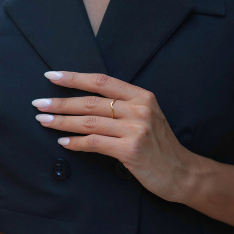 Sterling Silver Plain Polished Wishbone V Ring