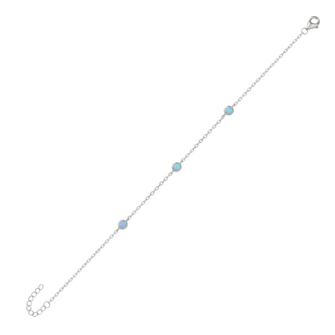 Blue Opal Bracelet in Sterling Silver