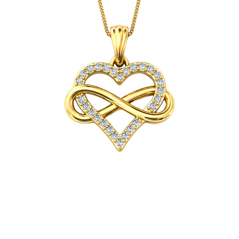 Infinity Heart Love Sterling Silver Pendant Necklace