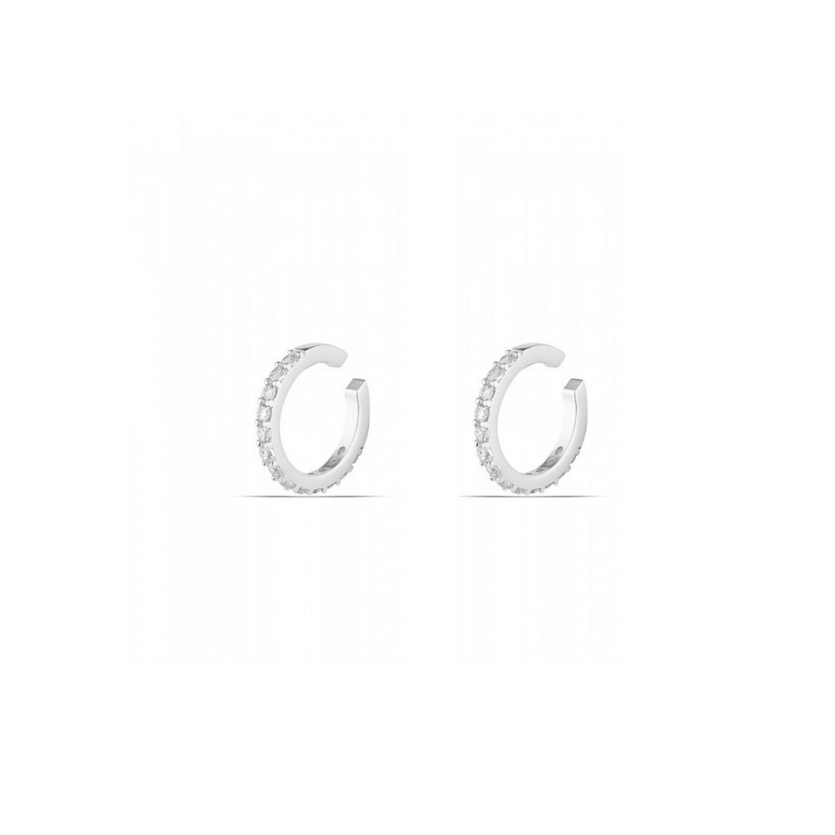 Cubic Zirconia Sterling Silver Ear Cuffs No Piercing - Pair