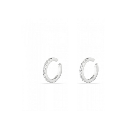 Cubic Zirconia Sterling Silver Ear Cuffs No Piercing - Pair