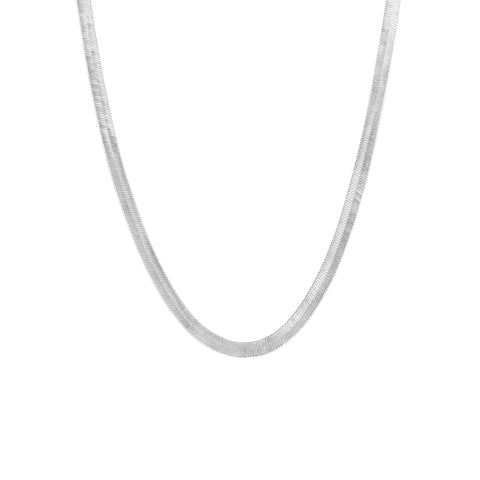 Large Herringbone Sterling Silver Flat Snake Chain