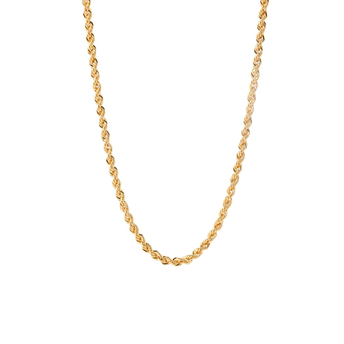 Fine 14ct Solid Gold Italian Hallow Rope Chain Necklace