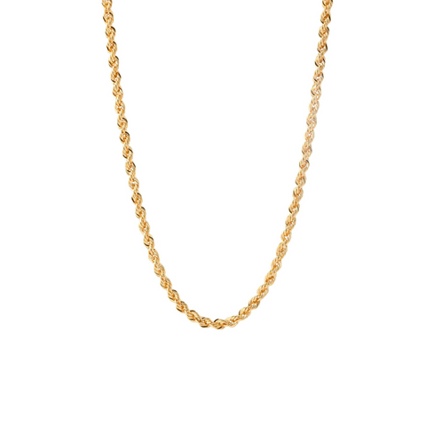 Fine 14ct Solid Gold Italian Hallow Rope Chain Necklace