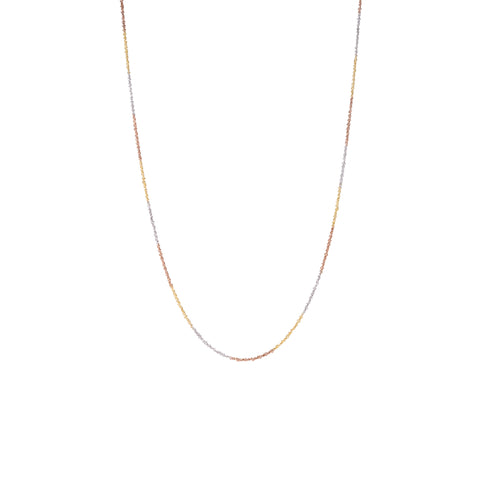 Gold Rose Gold and Silver Chain Necklace in Sterling Silver