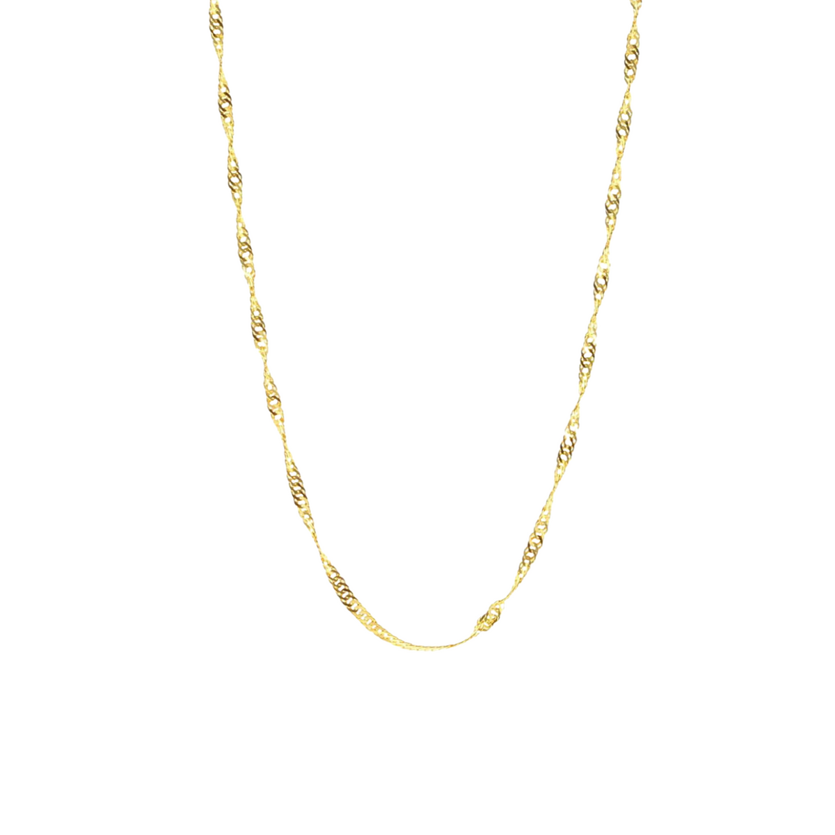 9ct Solid Gold Twisted Singapore Chain Necklace