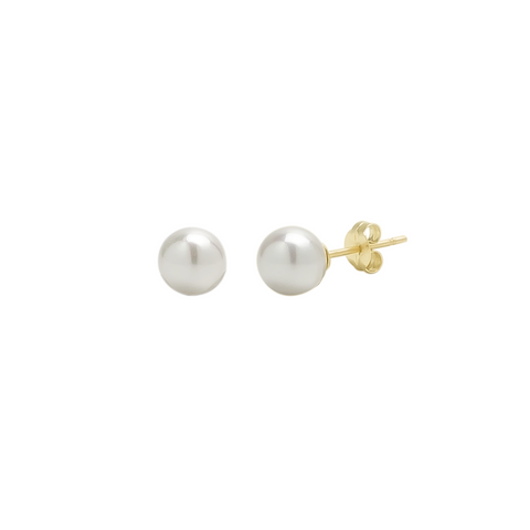 9ct Solid Gold Pearl Stud Earrings