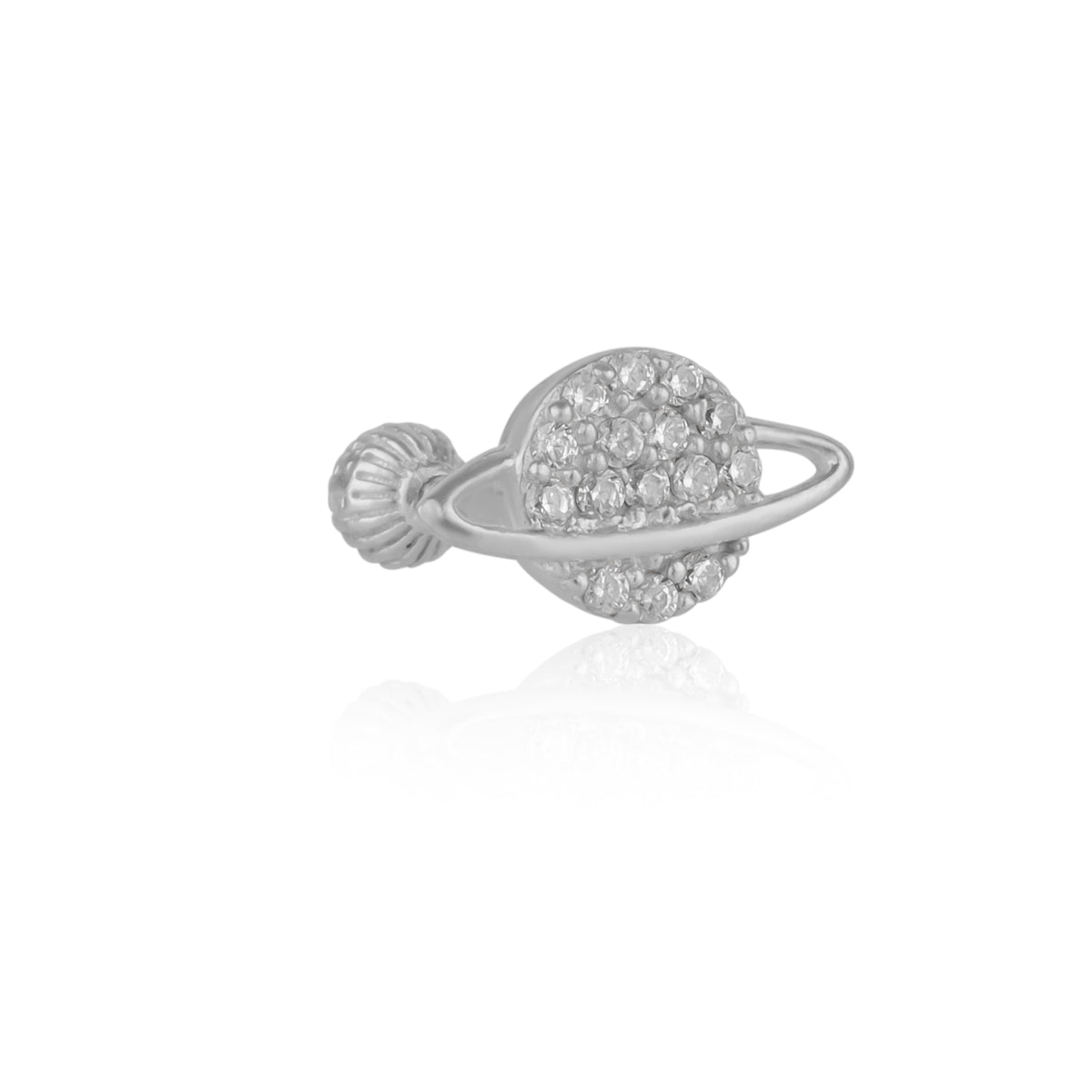 Jewelled Saturn Piercing in Sterling Silver