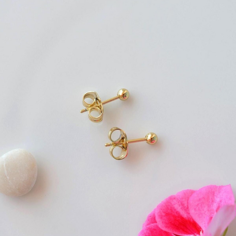 9ct Solid Gold Ball Sphere Stud Earring