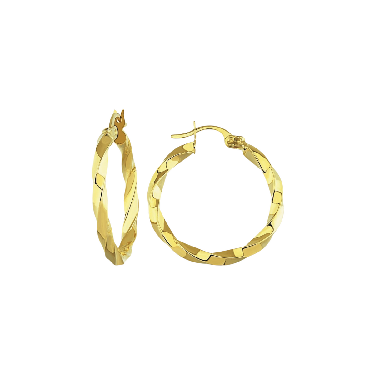 9ct Solid Gold Twisted Hoop Earring