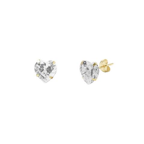 9ct Solid Gold Heart Stud Earrings