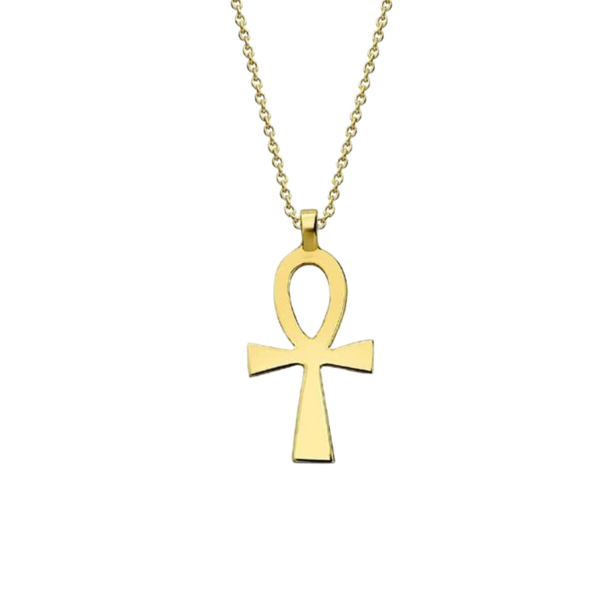 9K Solid Gold Egyptian Ankh Necklace