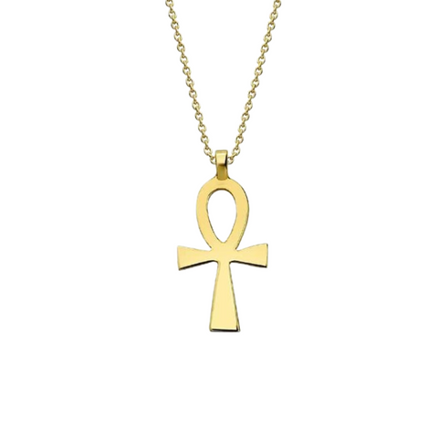 9K Solid Gold Egyptian Ankh Necklace