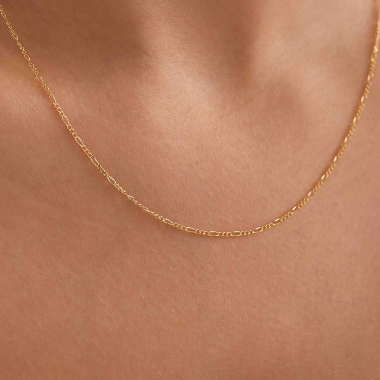 9ct Solid Gold Italian Fine Figaro Chain Necklace