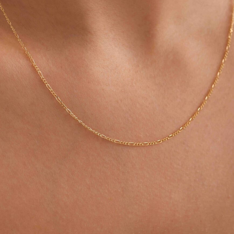 9ct Solid Gold Italian Fine Figaro Chain Necklace