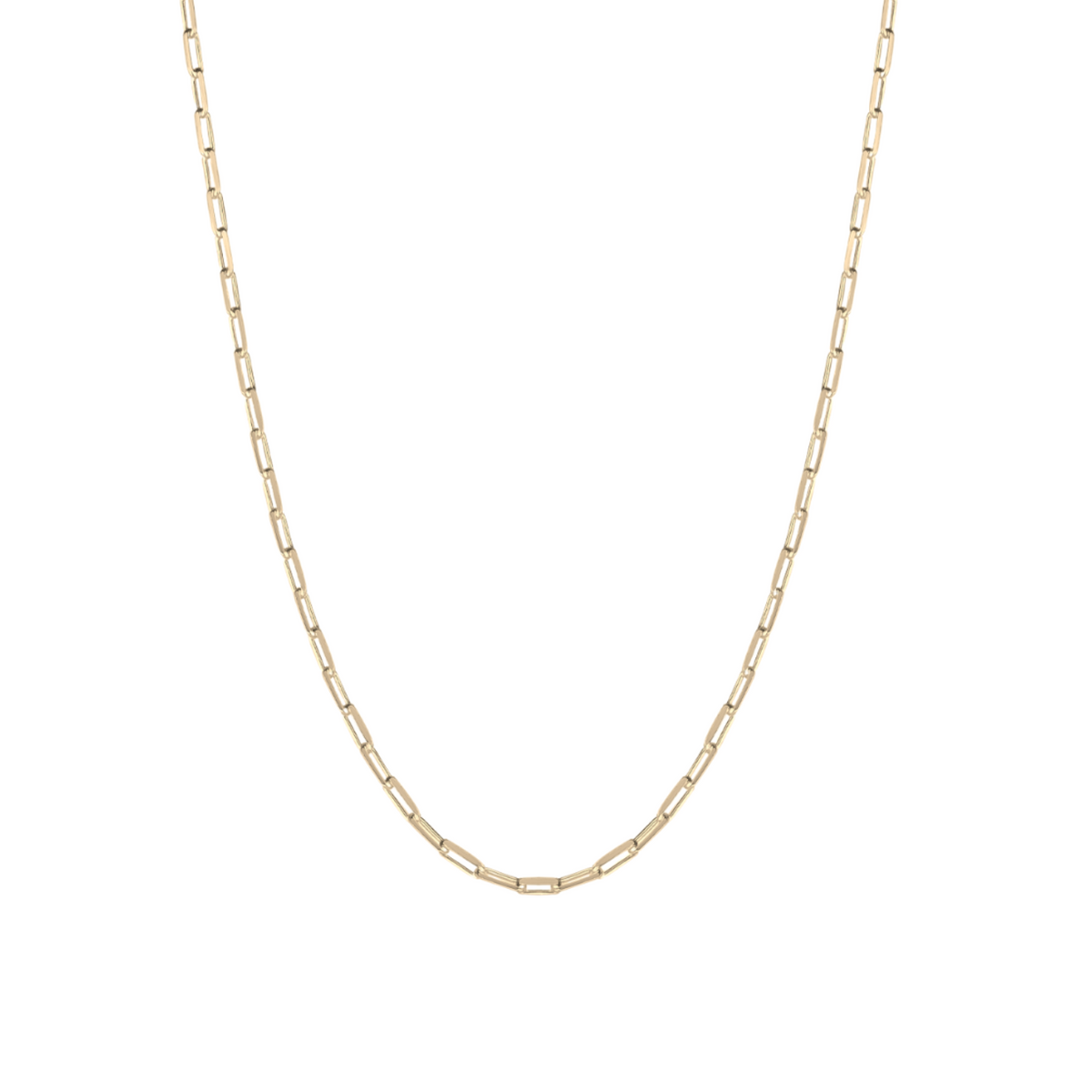 9ct Solid Gold Paperclip Italian Chain Necklace