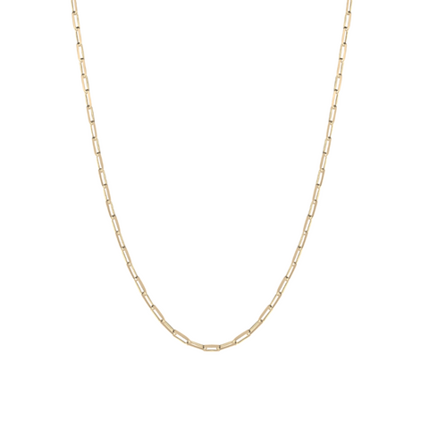 9ct Solid Gold Paperclip Italian Chain Necklace