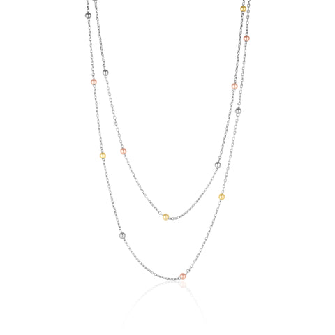 Dorissa Multicolour Sterling Silver Beaded Double Necklace