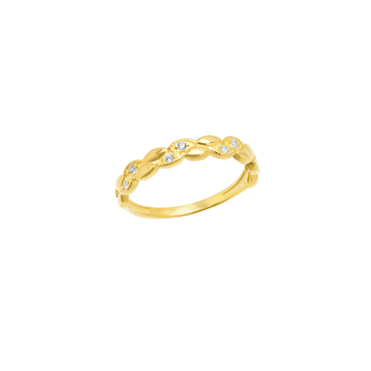 14ct Solid Gold Vine Design Twist Band Ring