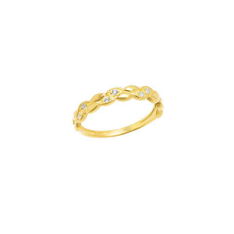 14ct Solid Gold Vine Design Twist Band Ring