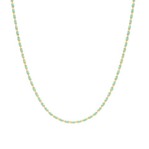 Eau de Nil Enamel Mine Beaded Colourful Necklace