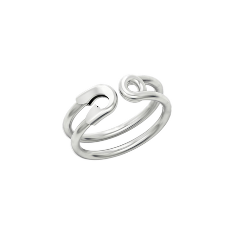 Sterling Silver Safety Pin Ring