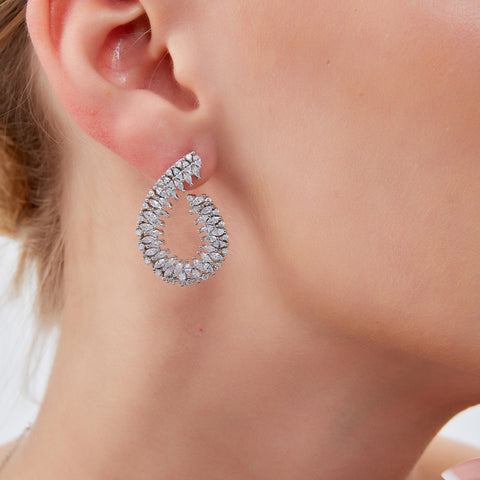 Chunky Spiral Helix Sterling Silver Earrings