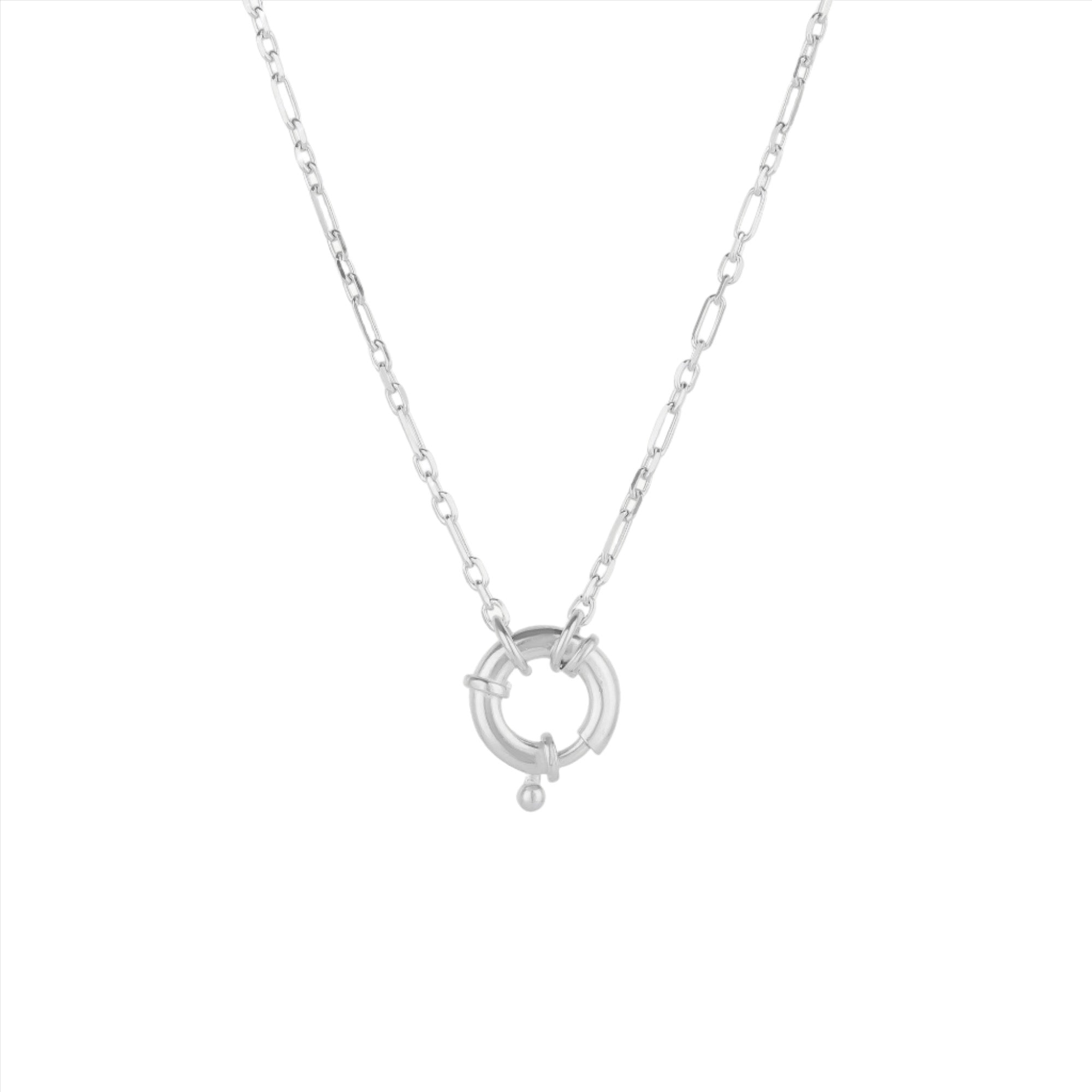 Large Lock Sterling Silver Chain Necklace