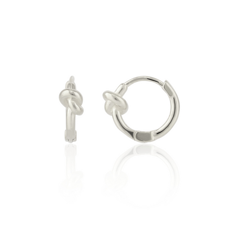 Knot Hoop Sterling Silver Earrings