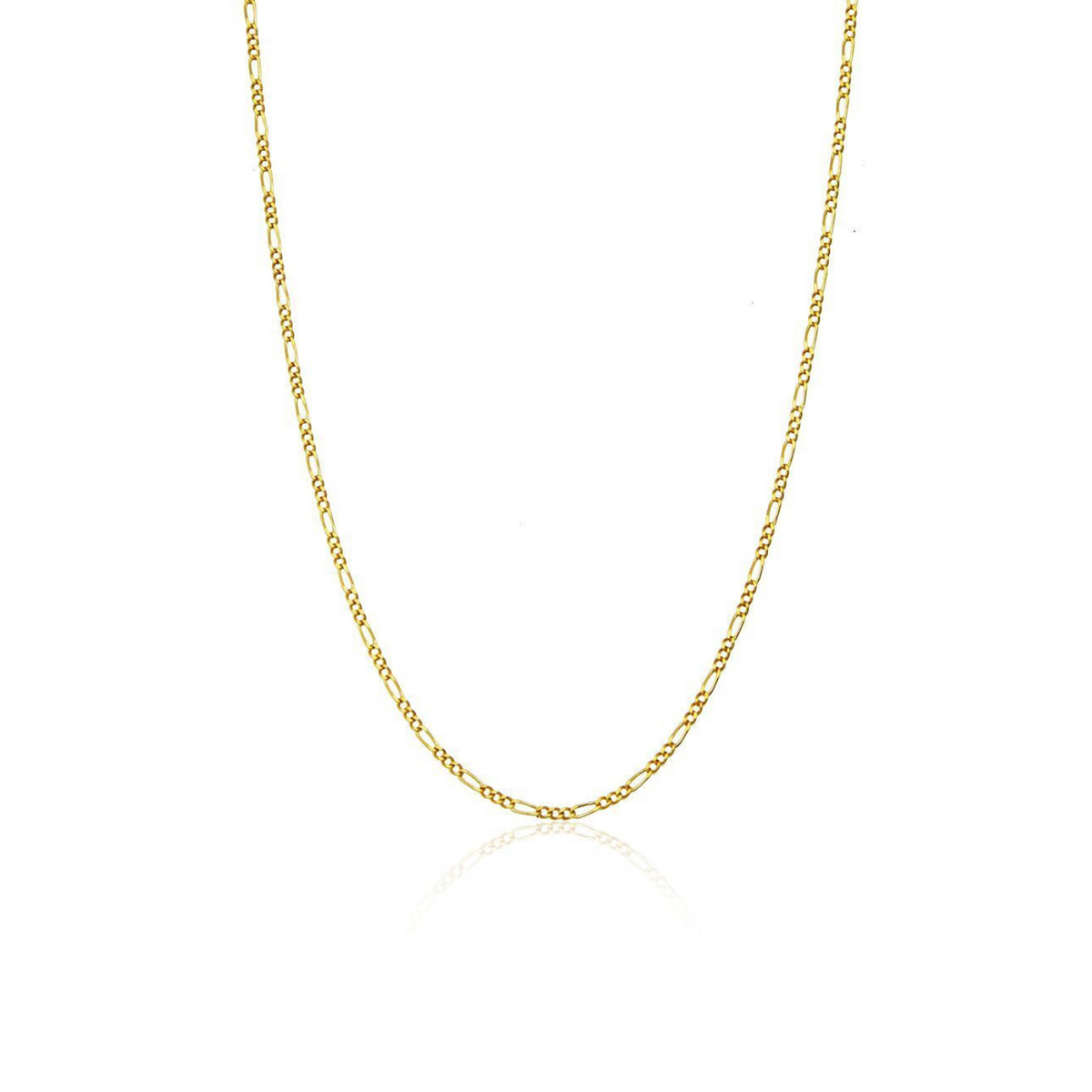 9ct Solid Gold Italian Fine Figaro Chain Necklace