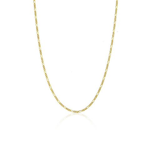 9ct Solid Gold Italian Fine Figaro Chain Necklace