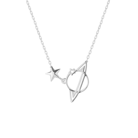 Sterling Silver Saturn Necklace