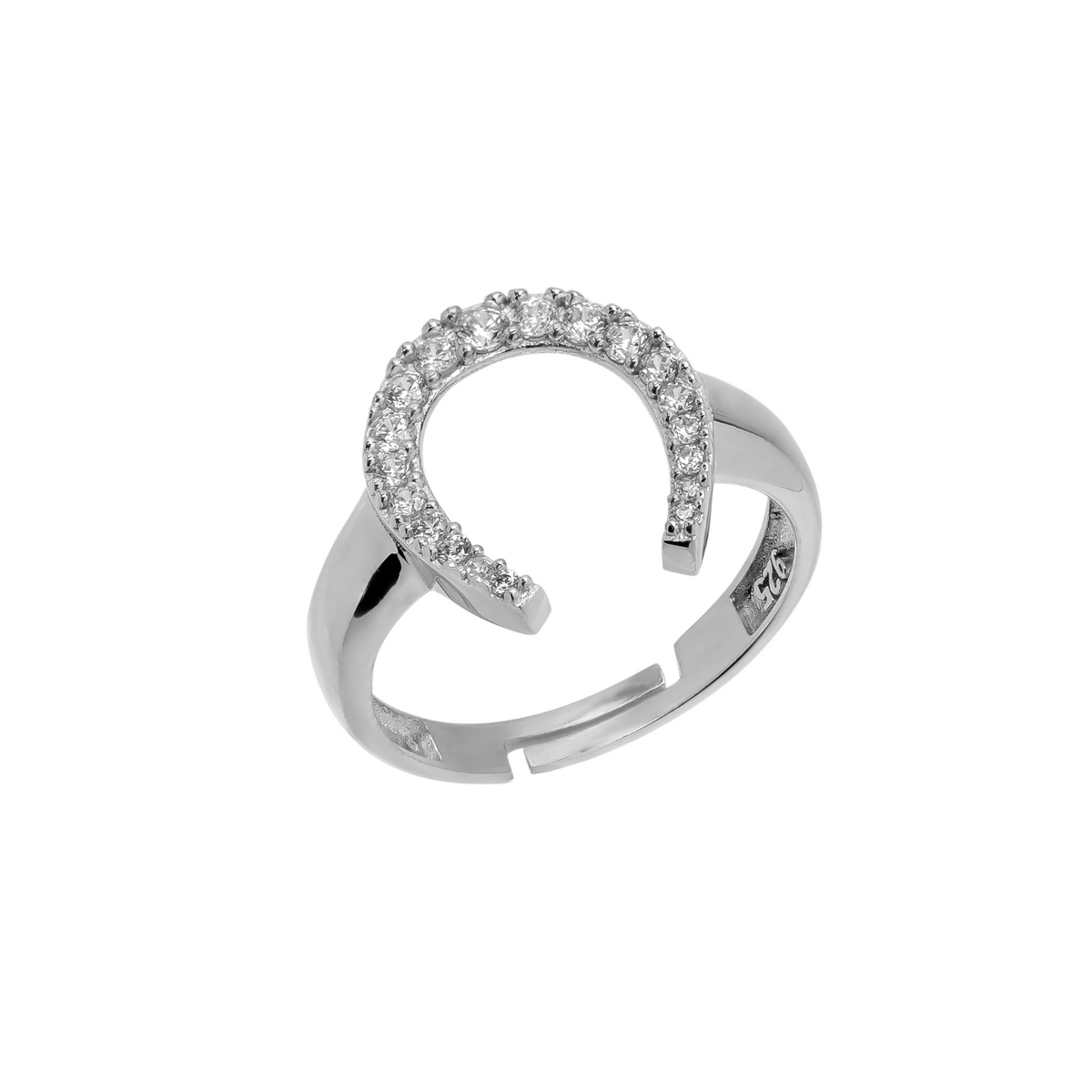 Sterling Silver Horseshoe Equestrian Ring