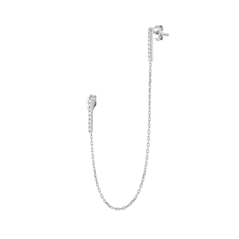 Chained Bar Chain Earring Sterling Silver