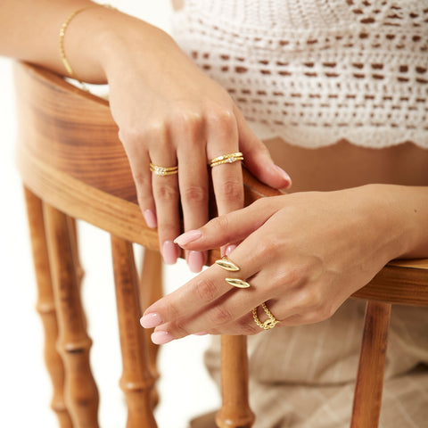 Sterling Silver Three Round Gem Stacking Ring