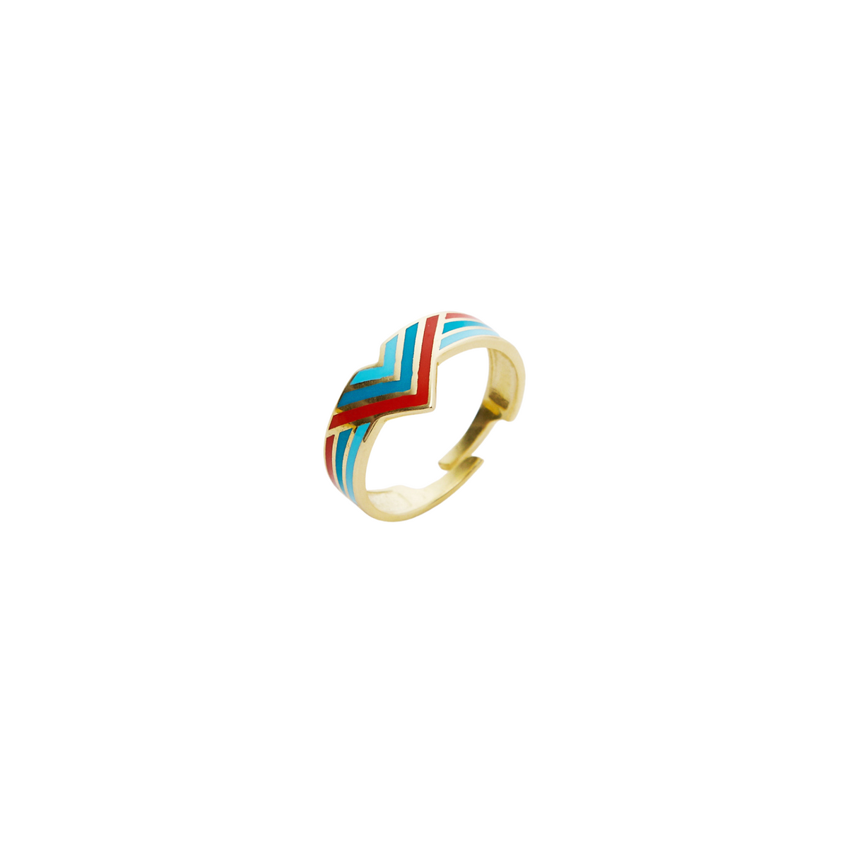 Enamel Four Color Sterling Silver Arrow Band Ring