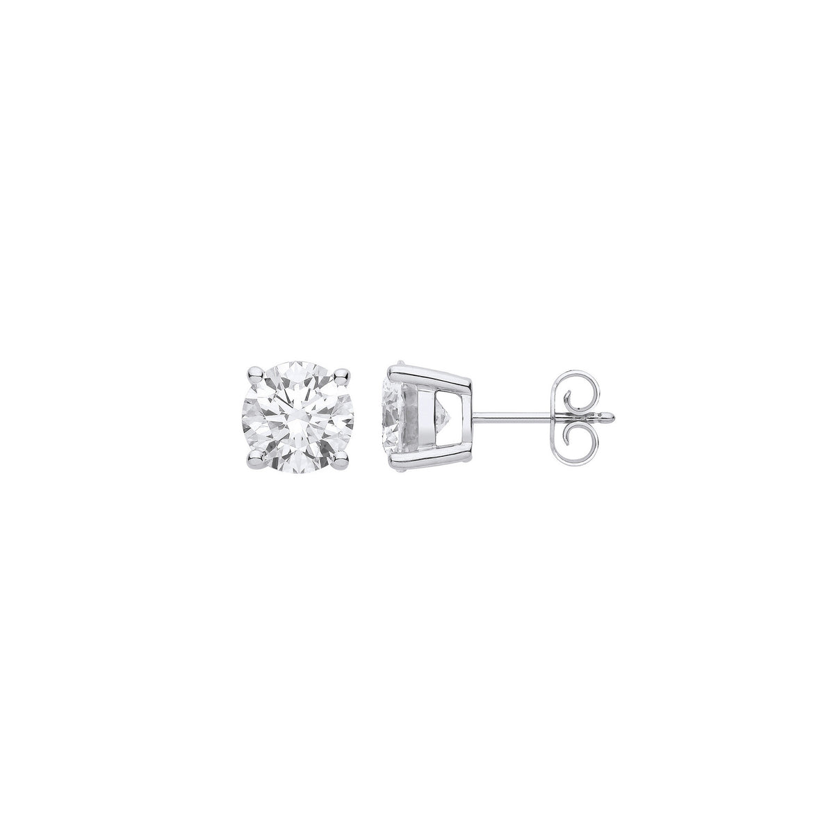 Diamond Solitaire Stud Earring in 18ct Solid Gold