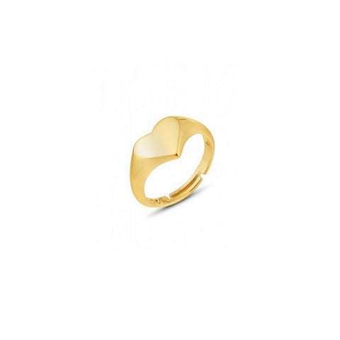 Sterling Silver Heart Love Signet Ring - Spero London