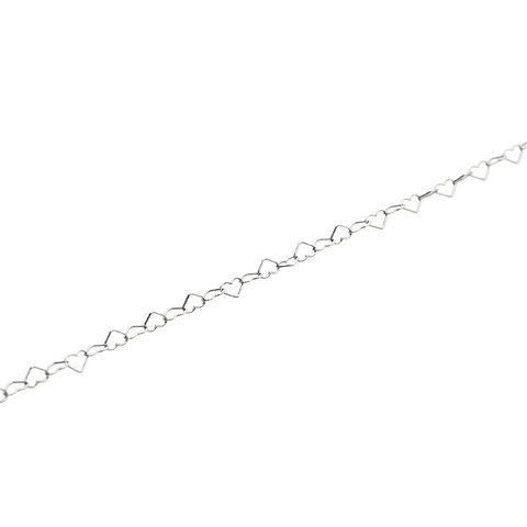 Love Heart Sterling Silver Chain Bracelet