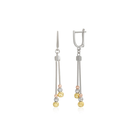 Dorissa Sterling Silver Drop Earrings Multicolor Beads