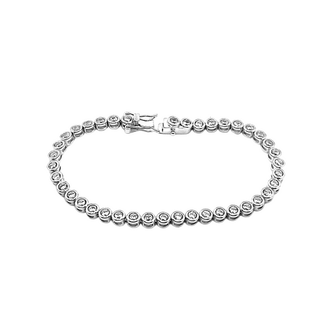 Sterling Silver Circle Tennis Bracelet