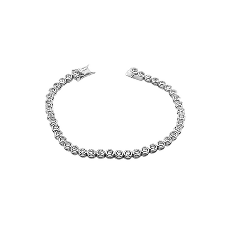 Sterling Silver Circle Tennis Bracelet