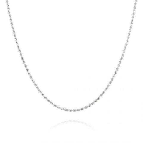 Sterling Silver Rope Chain Necklace - Spero London