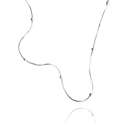 Itallian Bead Chain Sterling Silver Necklace - Spero London