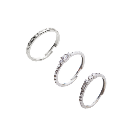 Sterling Silver Multi Gem Ring Stacking Set 2 - Spero London