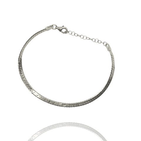 Silver Herringbone Bracelet