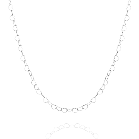 Love Heart Sterling Silver Chain Necklace - Spero London